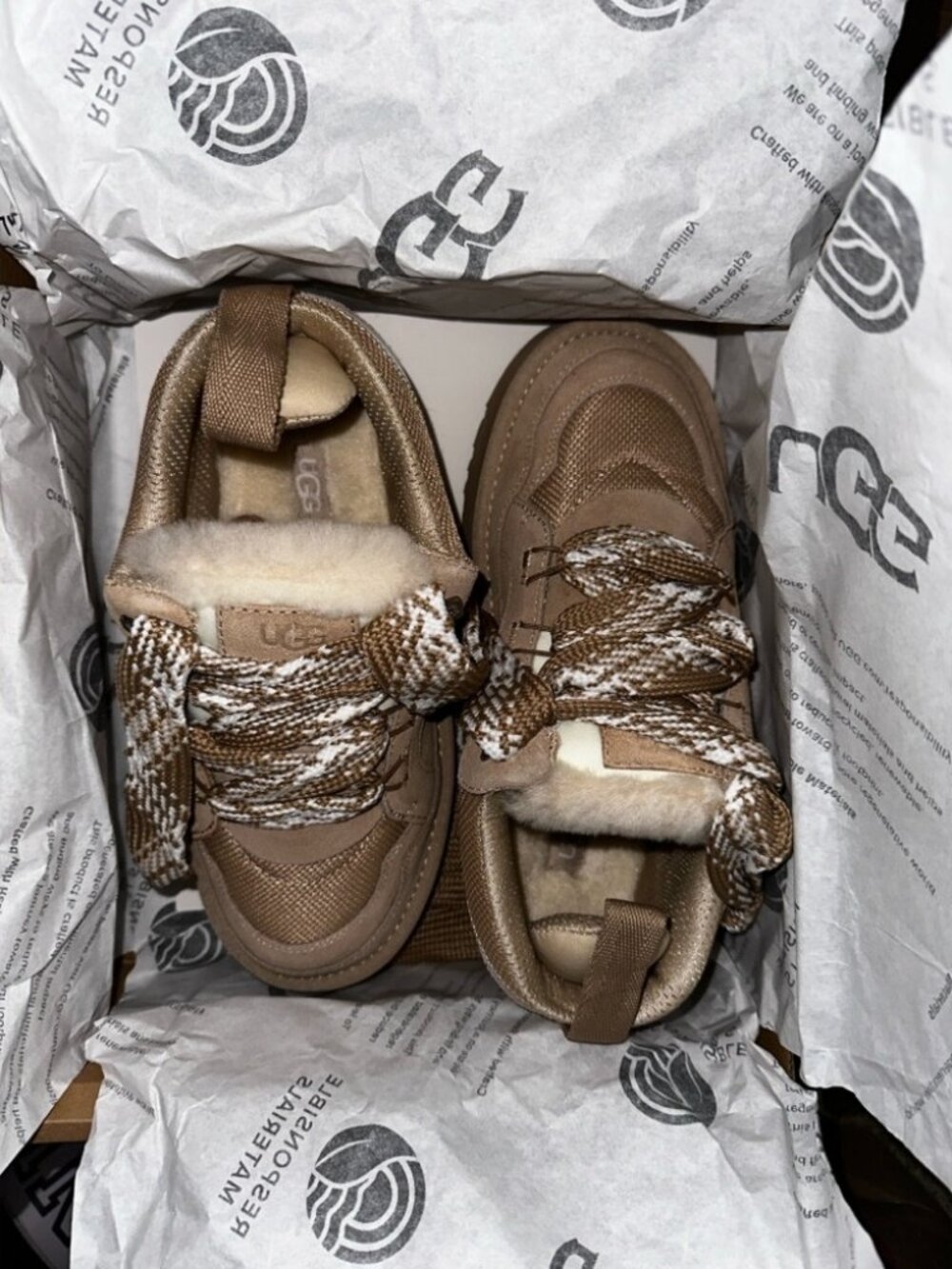 UGG Lowmel Sand Suede Sneakers Women's sizes Brand NEW